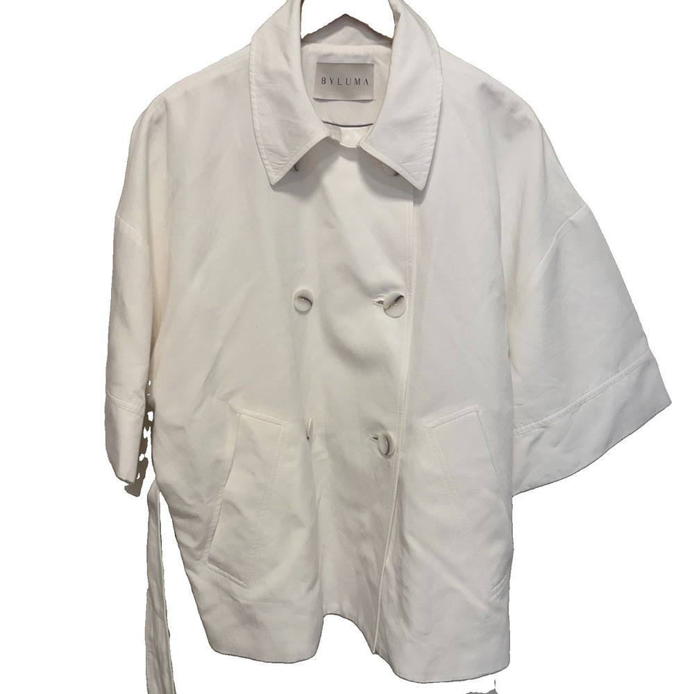 BYLUMA double-breasted short trench jacket Spain Luxury Double Breasted 42 XL - Picture 5 of 5